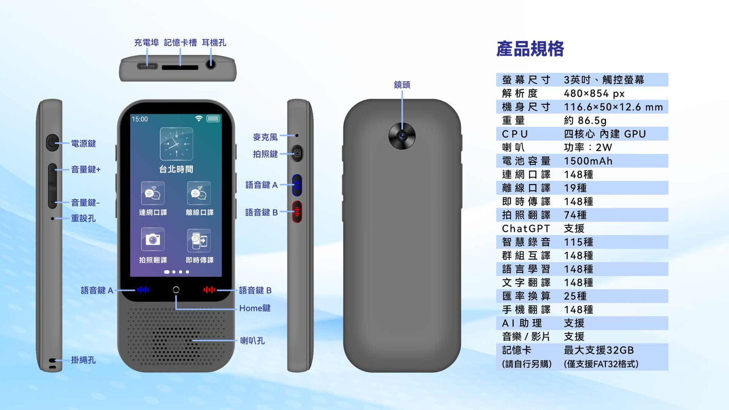 快譯通 VT660 雙向即時智慧口譯機|出國旅遊商務必備