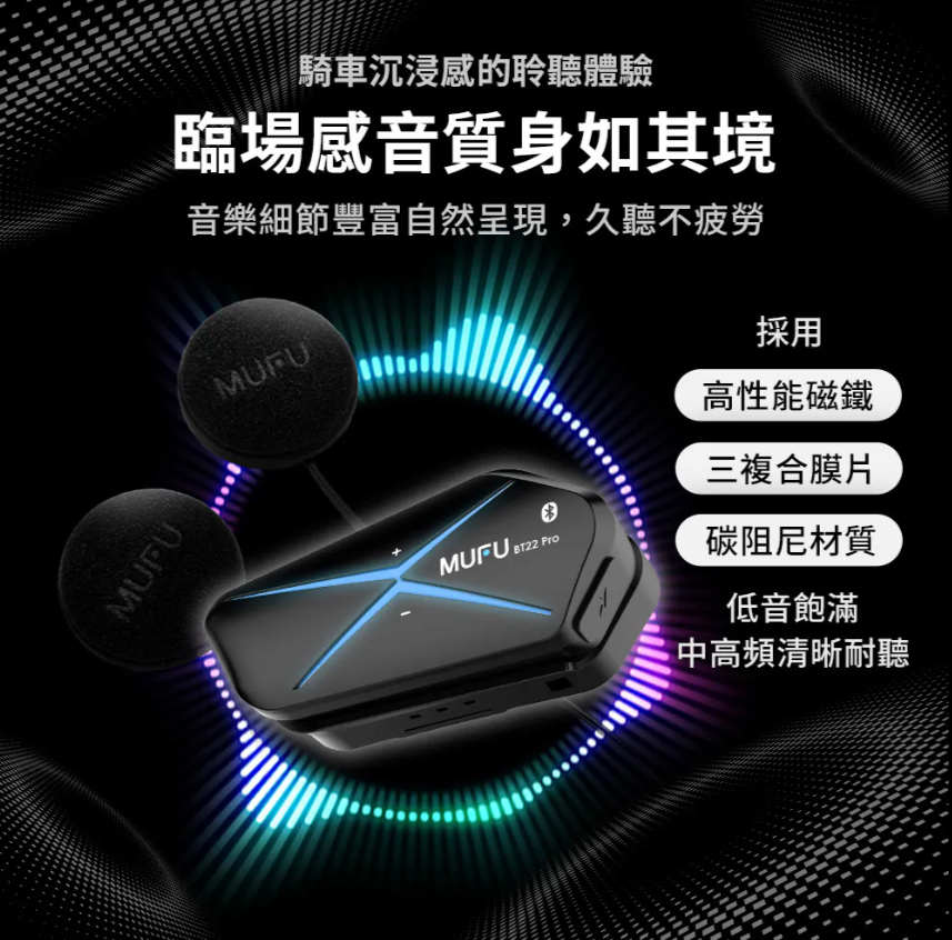 MUFU 安全帽藍牙耳機 BT22 Pro 酷炫機