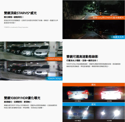 Mio MiVue M820WD 勁系列 【三年保固｜附64G】HDR 星光級雙鏡頭機車行車記錄器
