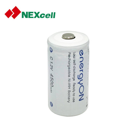 NEXcell 耐能 energy on C 【4500mAh】鎳氫低自放充電電池 2號 可充500次