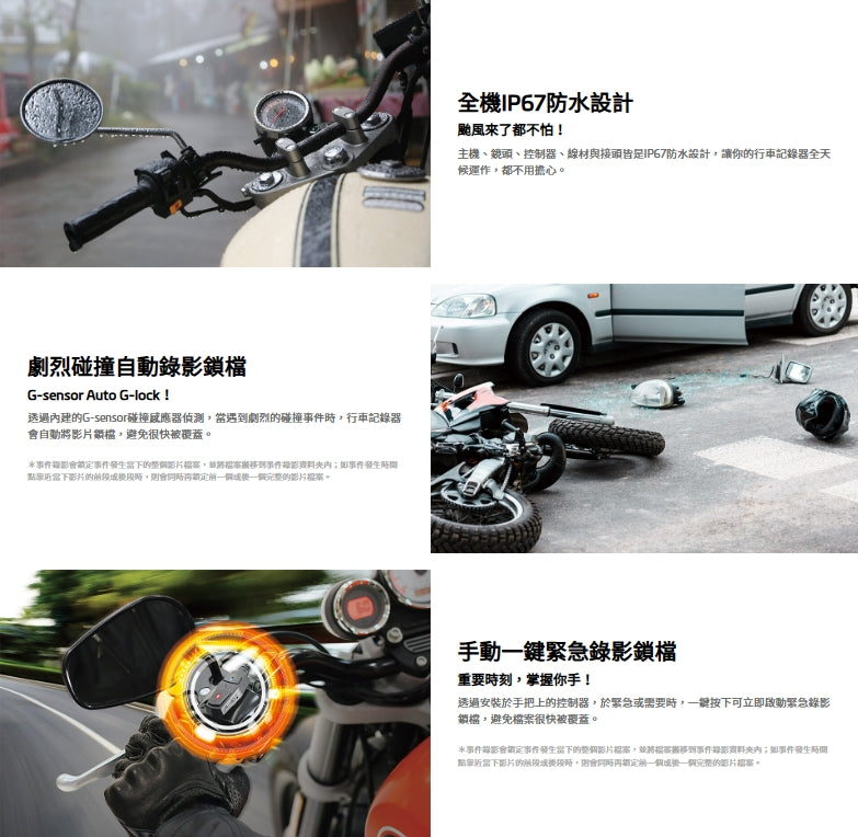 Mio MiVue M820WD 勁系列 【三年保固｜附64G】HDR 星光級雙鏡頭機車行車記錄器